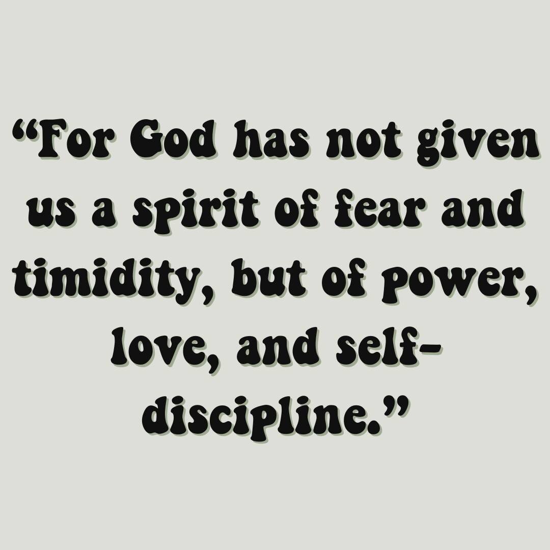 &ldquo;For God has not given us a spirit of fear and timidity, but of power, love, and self-discipline.&rdquo;
‭‭2 Timothy‬ ‭1:7‬ ‭NLT‬‬
&bull;
&bull;
Determine today to live fearlessly. Don&rsquo;t let your fears keep you from doing what God has cal