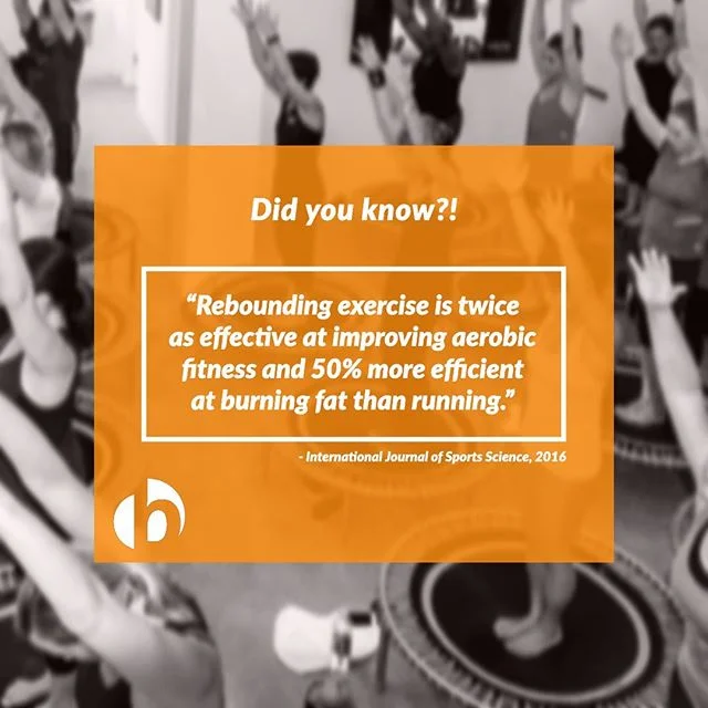 Did you know?!🤷🏻‍♀️💥⁉️ A study, published in the International Journal of Sports Science, has concluded that rebounding exercise is twice as effective at improving aerobic fitness and 50% more efficient at burning fat than running. It also showed that exercising on a mini-trampoline increased vertical jumping ability.

The study was conducted over a period of 8 weeks with participants exercising three days a week and otherwise maintaining “their usual diet and lifestyle habits during the study period.” For more information, you can find this research study at the Scientific & Academic Publishing website:

http://article.sapub.org/10.5923.j.sports.20160601.01.html

@belliconusa