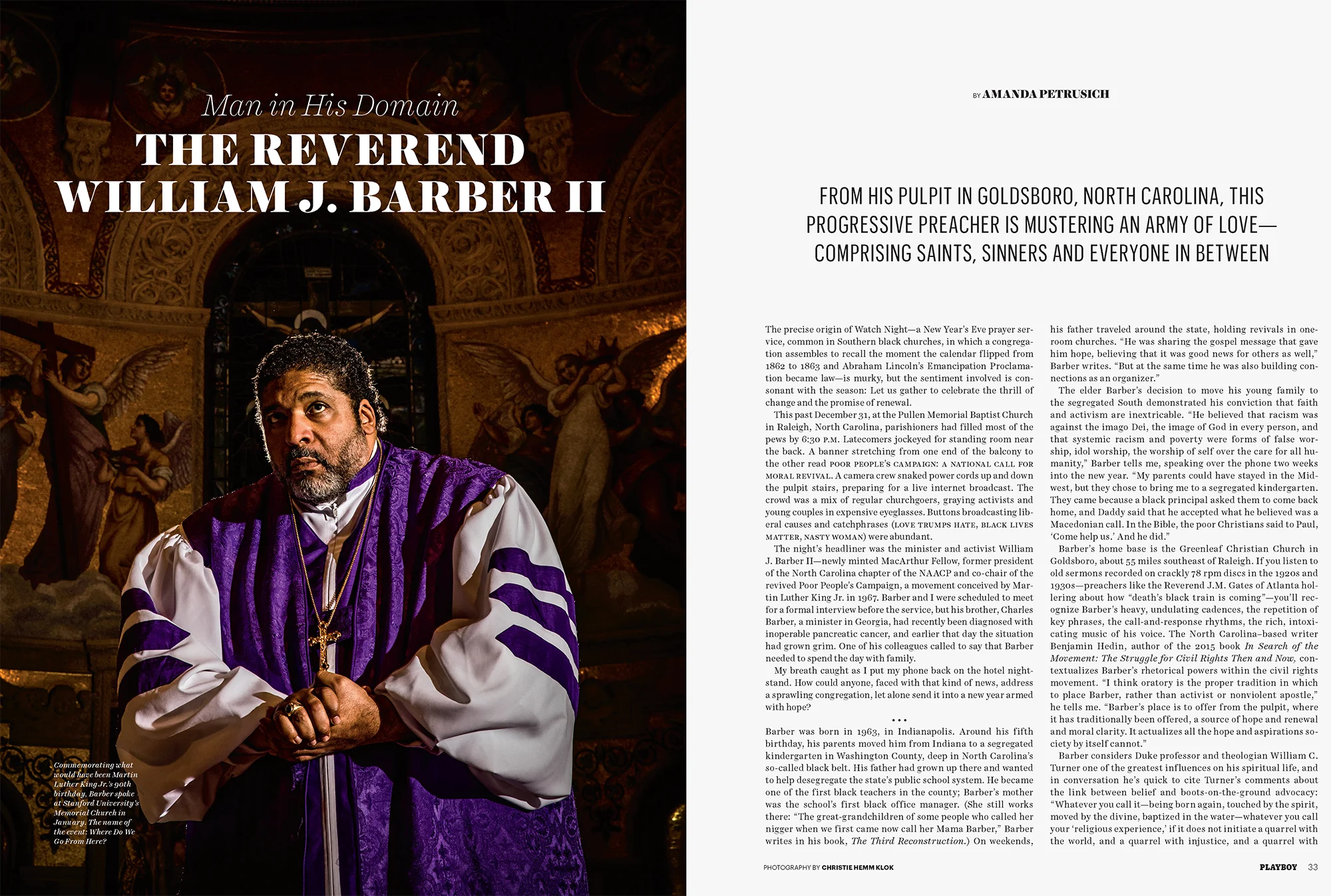 Reverend Barber for Playboy