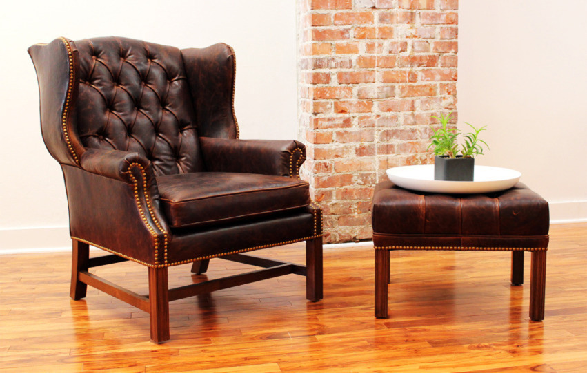The Cromwell Chair and Ottoman | Leather
