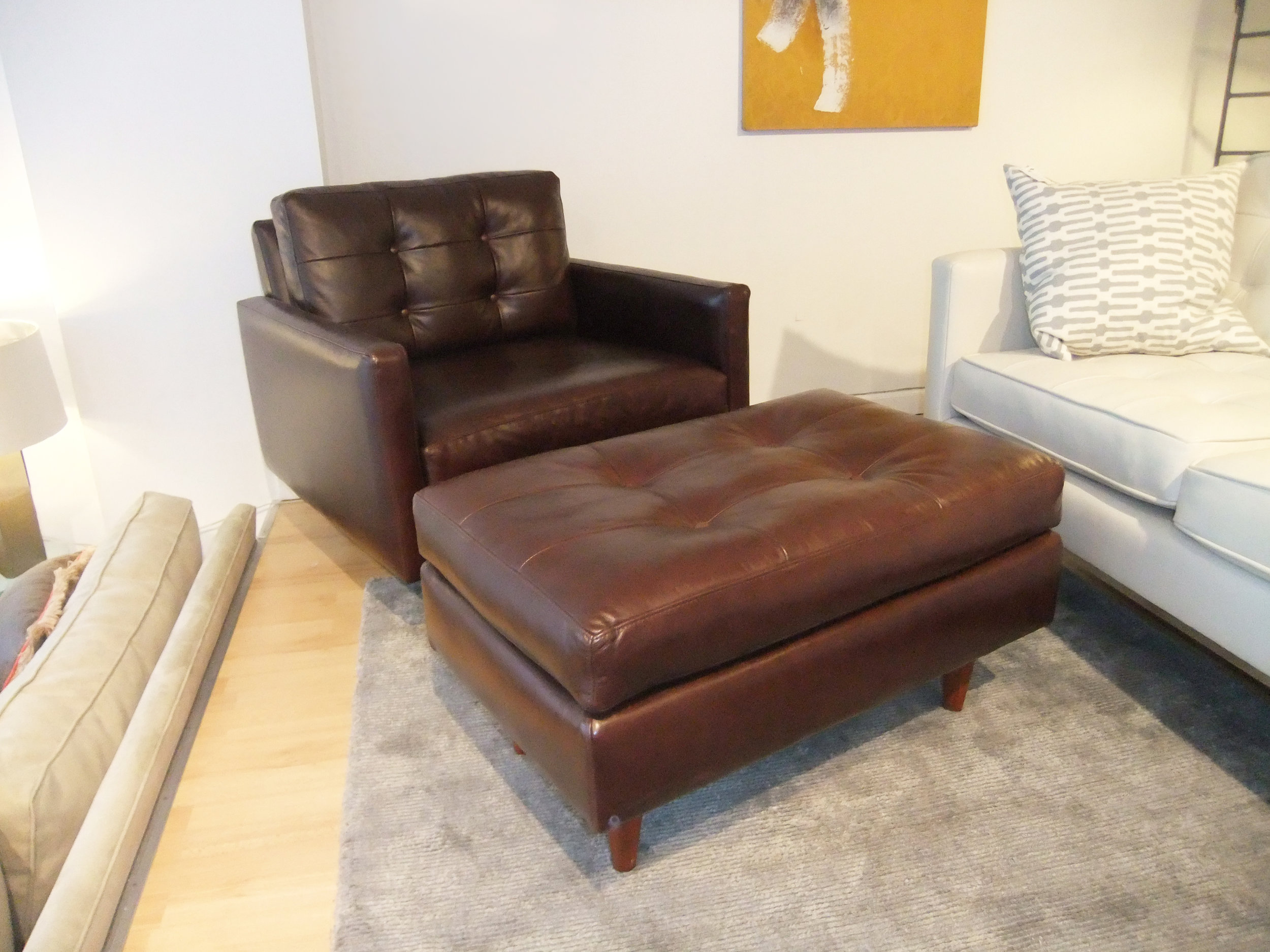 The Holland Chair + Ottoman | Leather