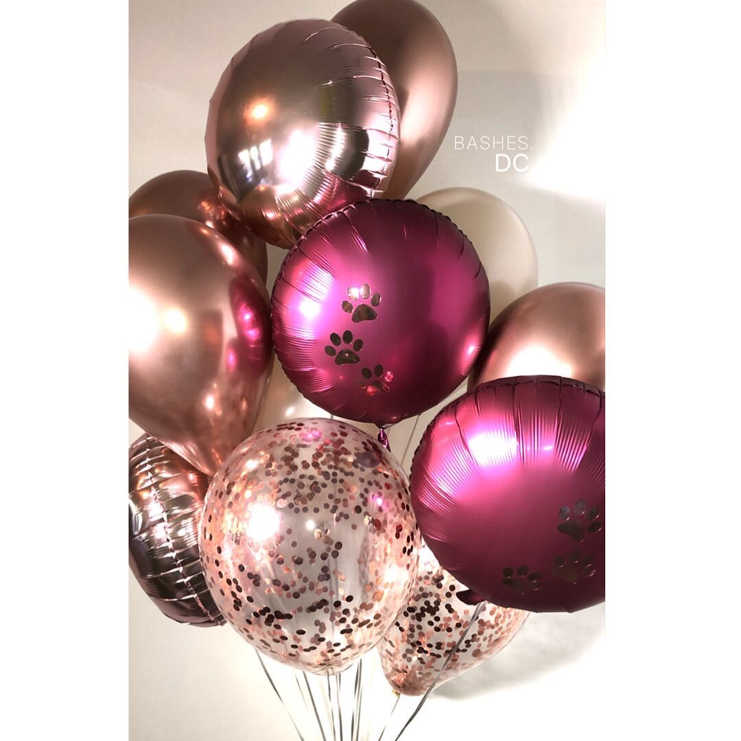 The prettiest rose gold assorted balloons with the sweetest paw prints 🐾 to complete the bundle! BASHESDC.COM