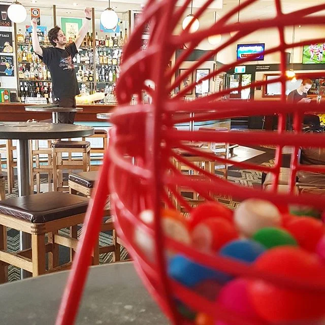 Bingo doesnt start until 7 ben... #bingo #twofatladies #dinnerfortwo #roho #local #beer #ballsup #meattrays #prizes