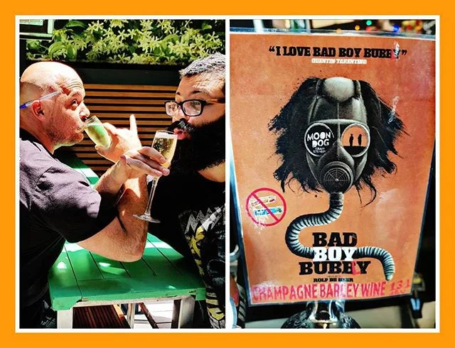 We've just let this Bad Boy out of the Fritzel room. 
Come and GladWrap your lips around a flute with your bae. 
At 13.1% this Champagne Barley Wine is sure liberate even your most suppressed urges.
#moondogbrewing #beerpagne #badboybubbly #gladwrap 