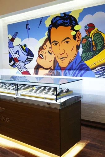 POP ART ON THE BREITLING BOUTIQUE WALLS IN NEW YORK CITY BY KEVIN T. KELLY © BREITLING