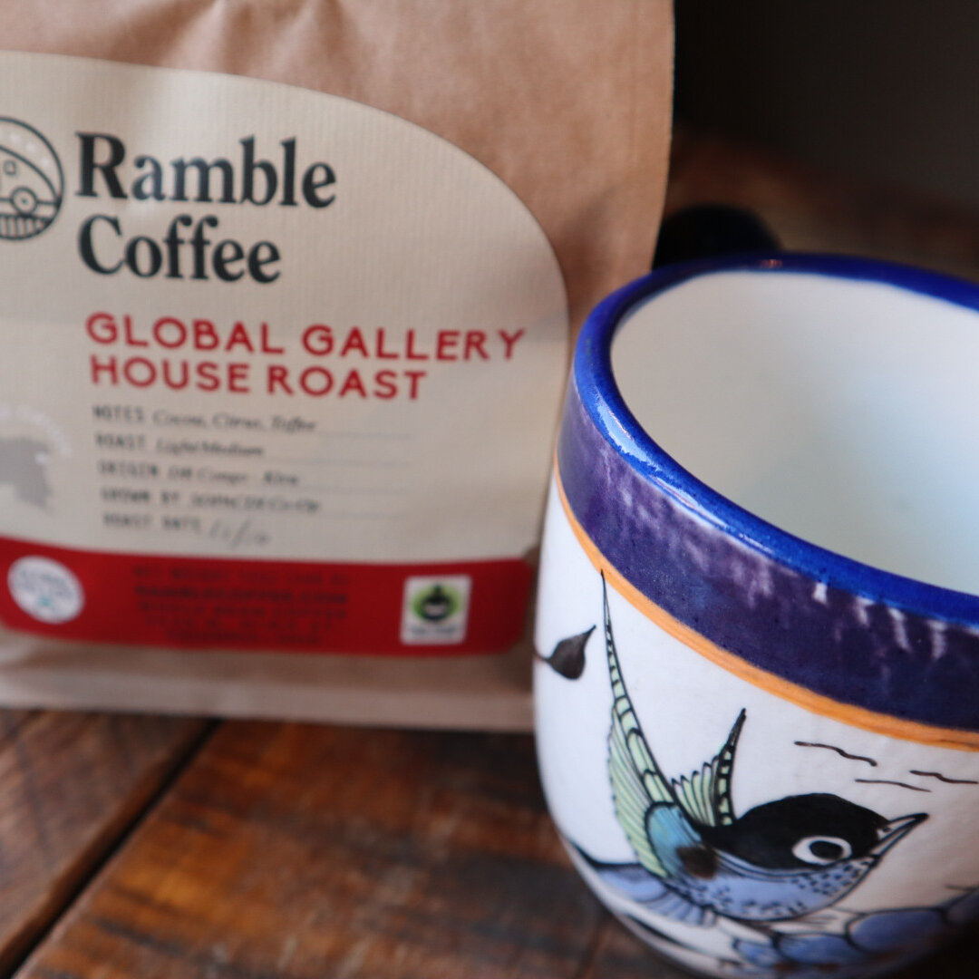 Make a commitment to Fair Trade! We offer both Fair Trade coffee and mugs to build a sustainable and ethical morning routine. 

Coffee: @ramblecoffee - Global Gallery House Roast
Mug : @luciasimports - Hand-crafted and hand-painted mugs from San Anto