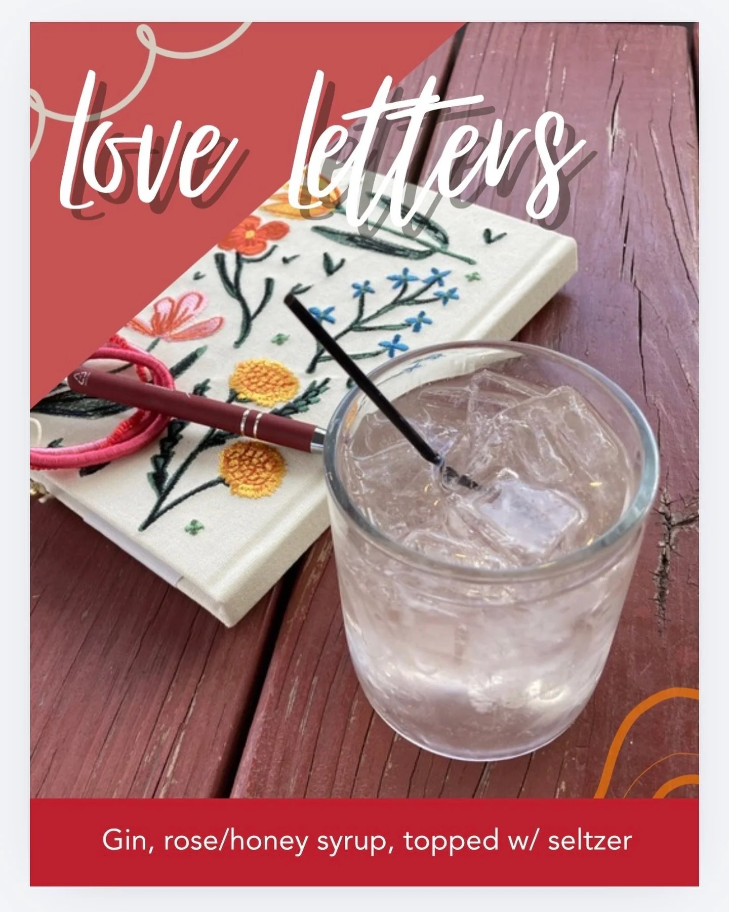 We got a fun drink special for tonight&rsquo;s art reception! &ldquo;Love Letters&rdquo; Gin kissed with rose &amp; honey and finished with seltzer, a lil sweetness topped with bubbles 💫 Art reception is 6&ndash;8 pm with @laurabovart!! Come hang, c