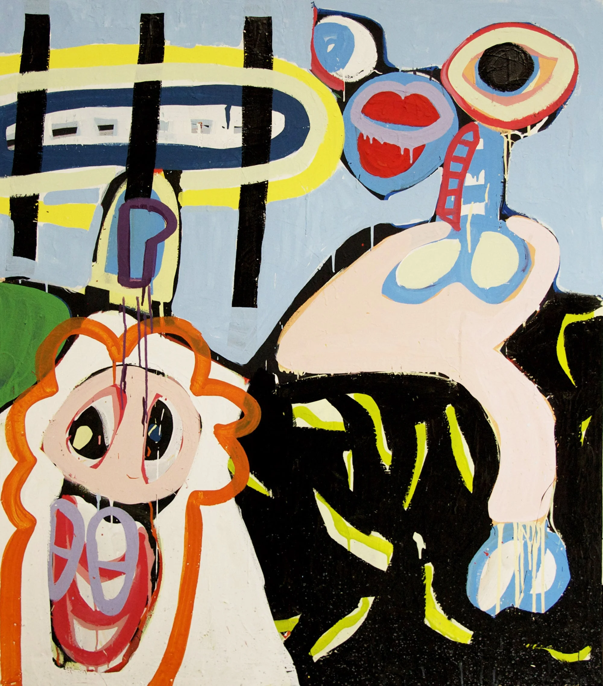 "Grassy Penis Man and Orange Bloom Creature"