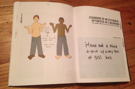 White Guy With Black Feet, Black Guy With White Feet. Come on Levis, they fight crime and constantly showcase your product!