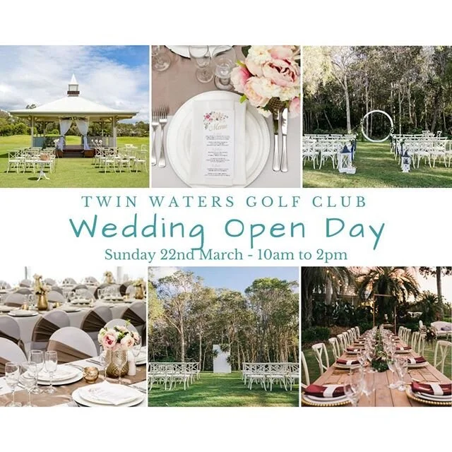 Only a few more days until the Wedding Open day at Twin Waters Golf Club. Come say hi! ⁠
⁠
⁠
