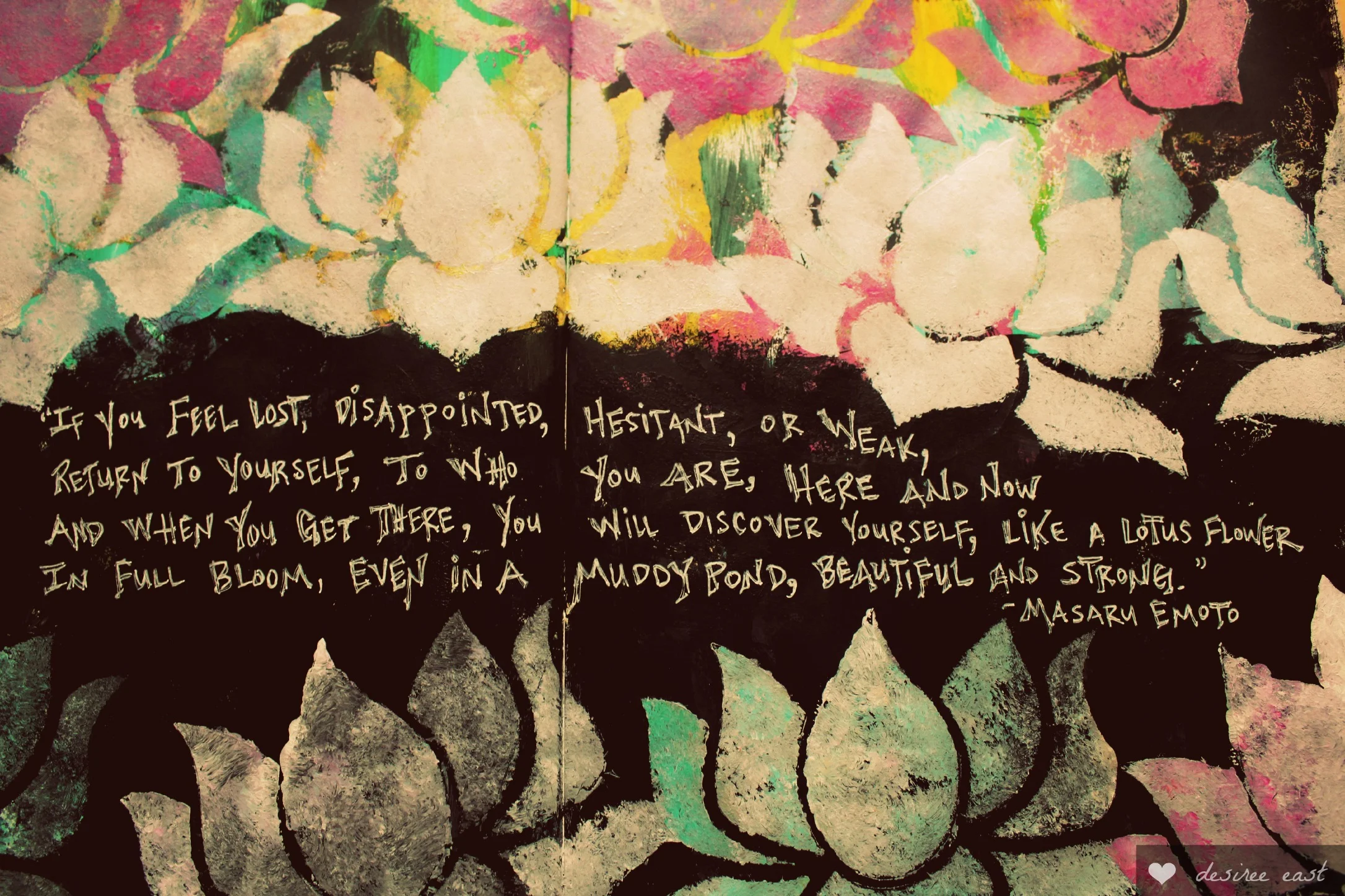 lotus quote - art journaling by desiree east