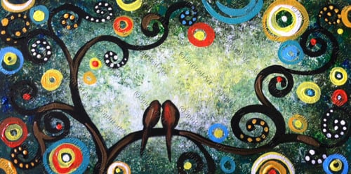 Circle Tree Love Birds
