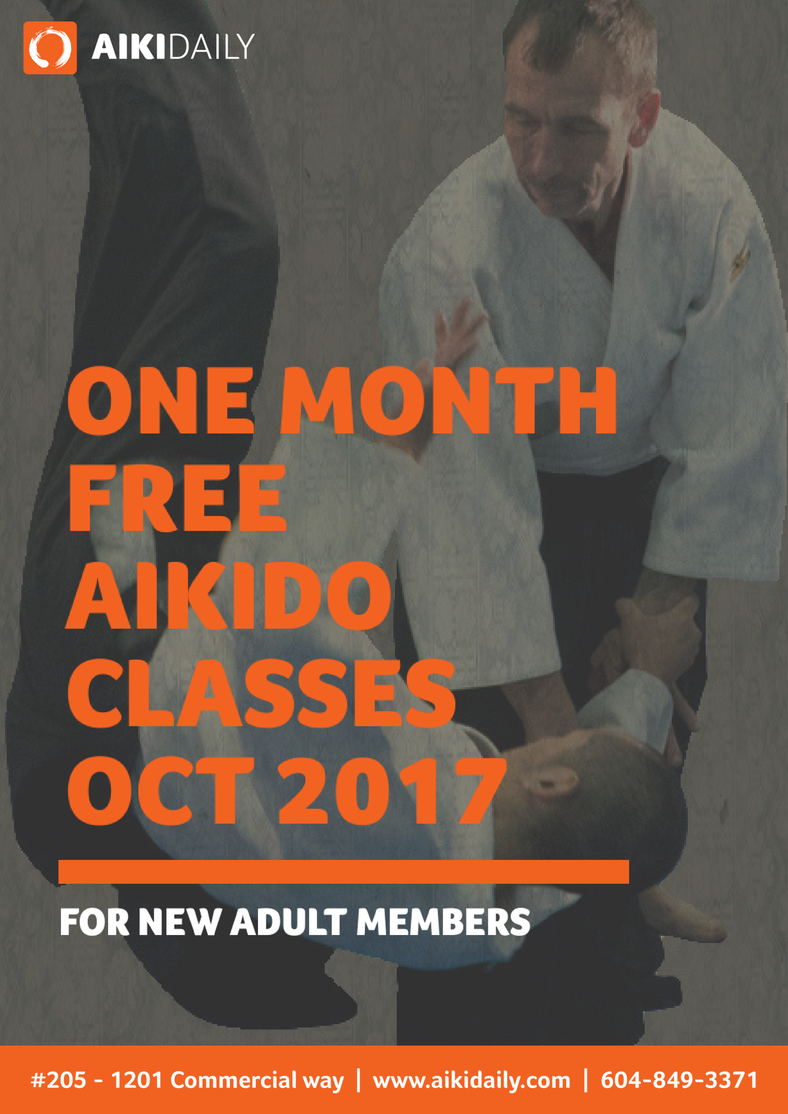 One Month Free Aikido Classes for Adults in October!!!