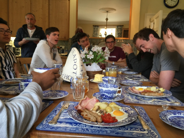 A full English breakfast at Westbrook before heading back to London for our Harvard Club gig