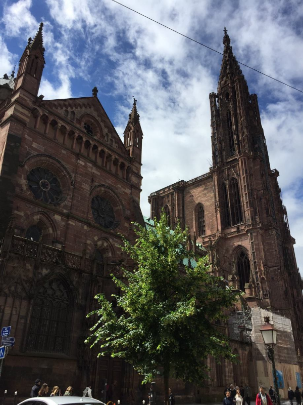 The majestic cathedral of Strasbourg dominates the city