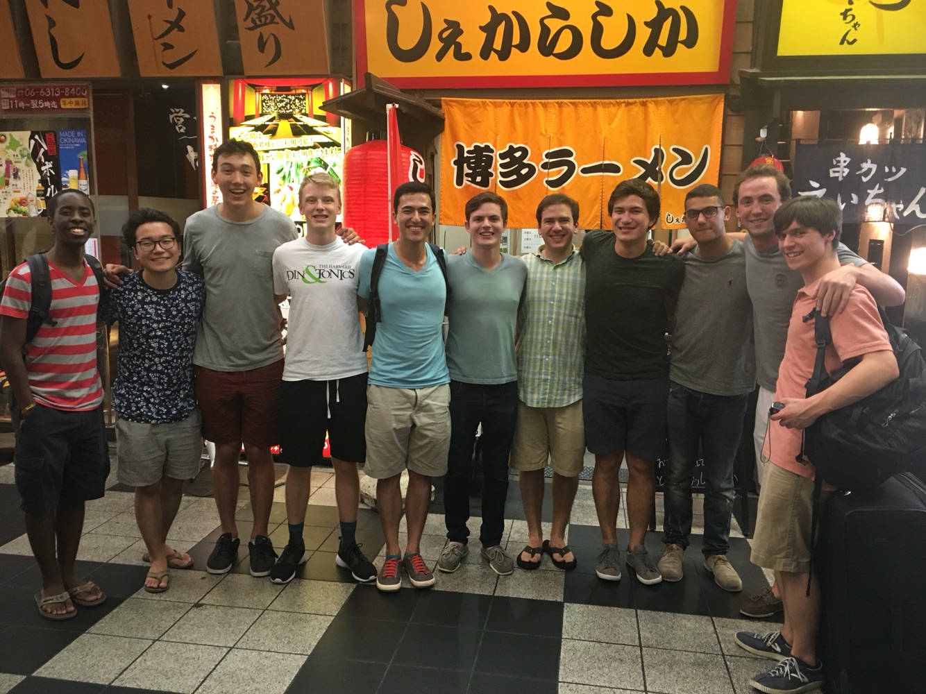 Dins at a fantastic southern-style ramen eatery on our first night in Osaka
