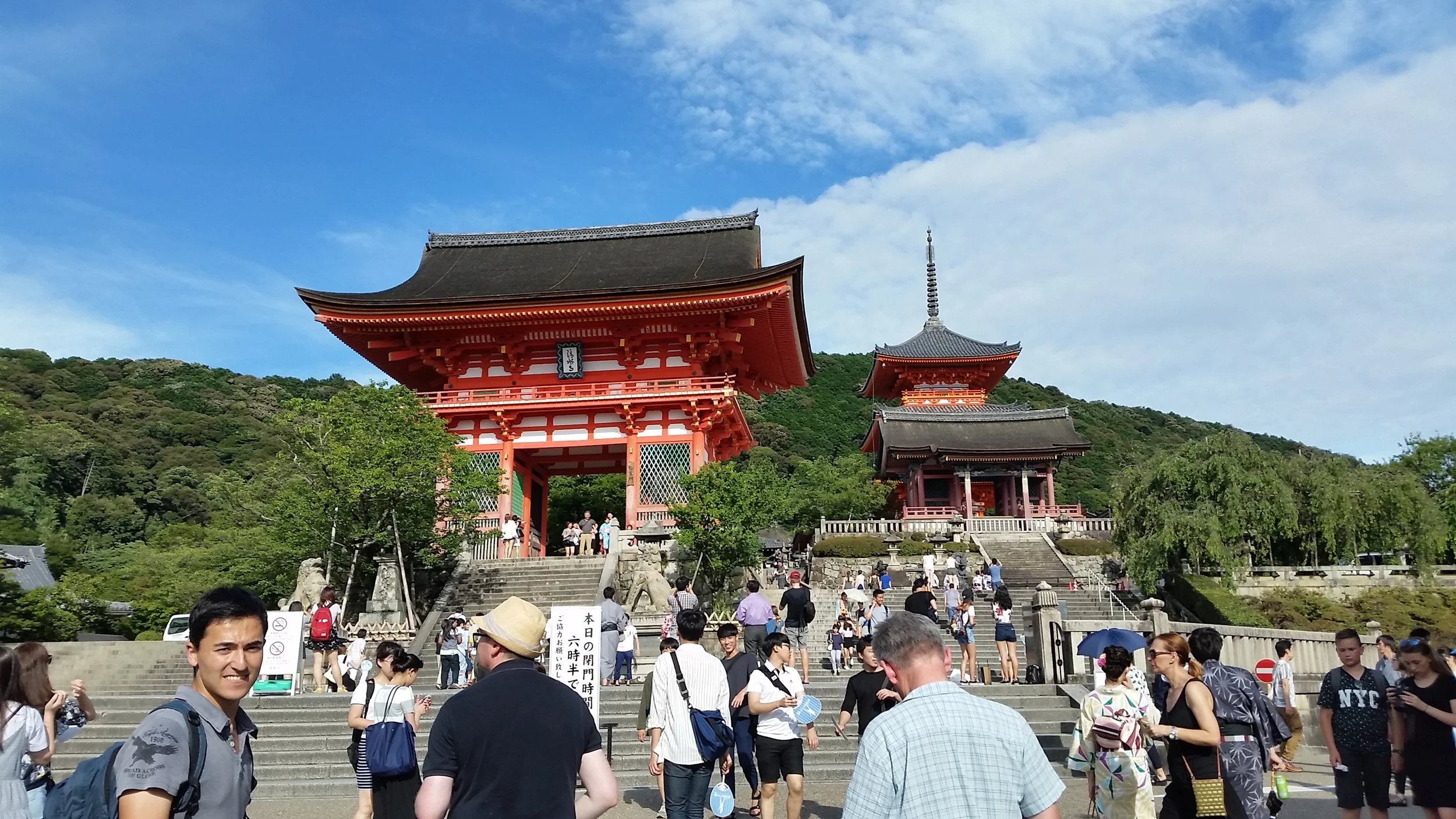 Exploring Kiyomizu-dera, a famous Buddhist temple, on a mountain in Kyoto