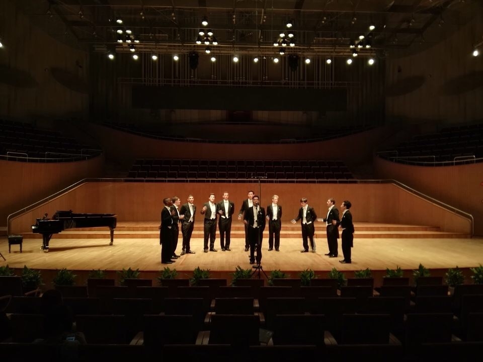 Performing on the stage of the Shanghai Oriental Arts Center, one of our nicest venues so far