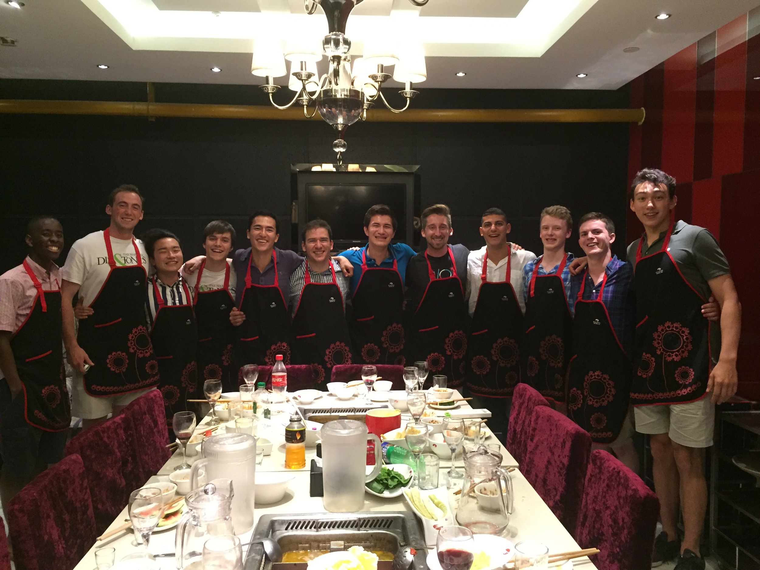 Eating at a wonderful Sichuan-style hot pot restaurant with Dillon in Beijing
