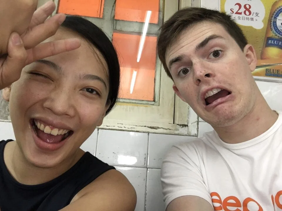Matt and Wing taking a graceful goodbye selfie