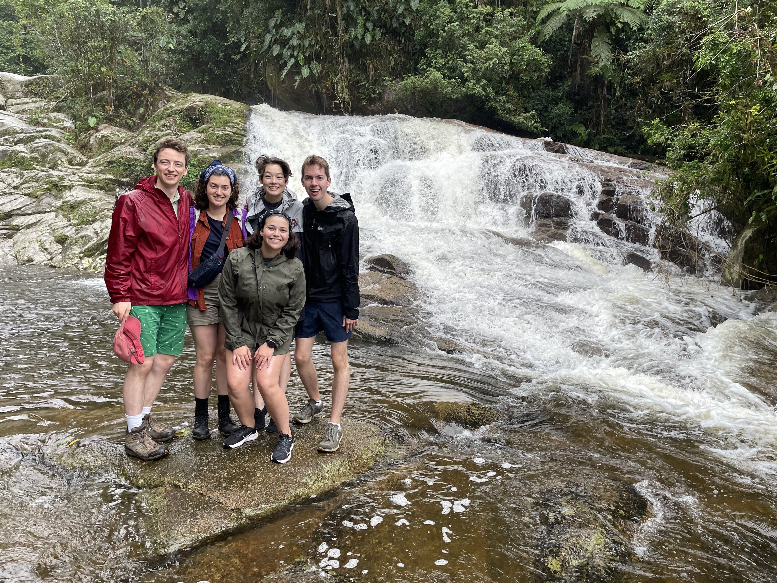  Exploring the natural beauty of the Paraty waterfalls (which can be very slippery to walk across, especially in the rain!)  