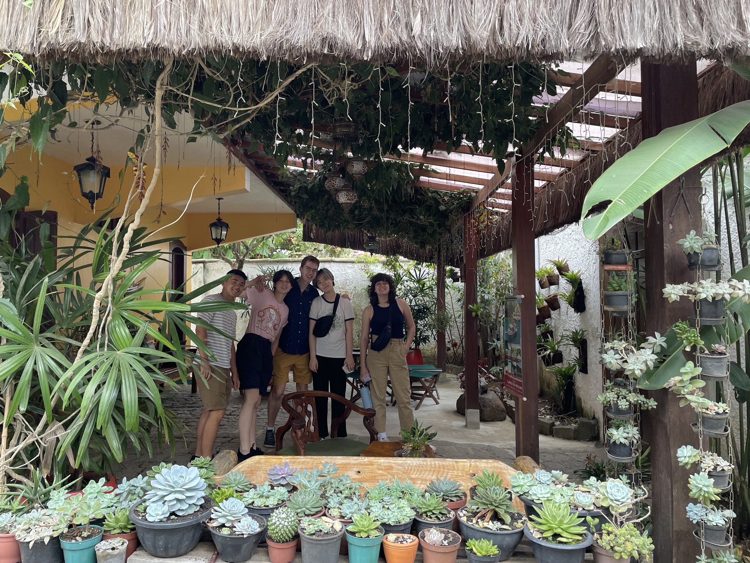  Posing with the plants at our first Pousada 