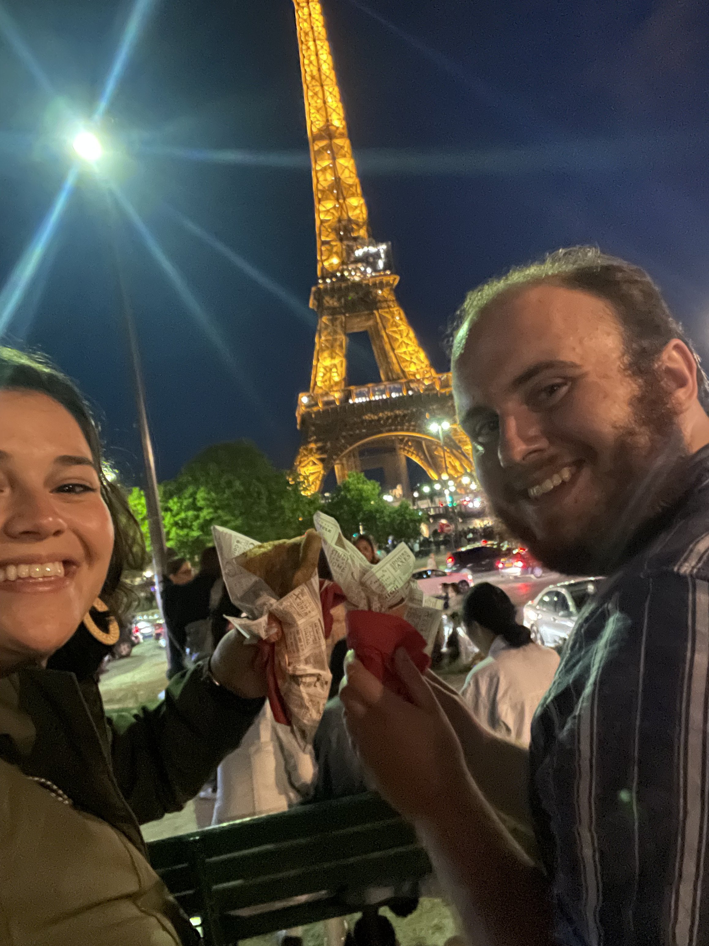 Crepes in front of the Eiffel Tower