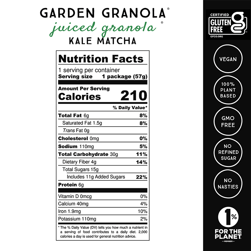 kale+Matcha+garden+granola+2oz+january+2022 nutrition panel.png
