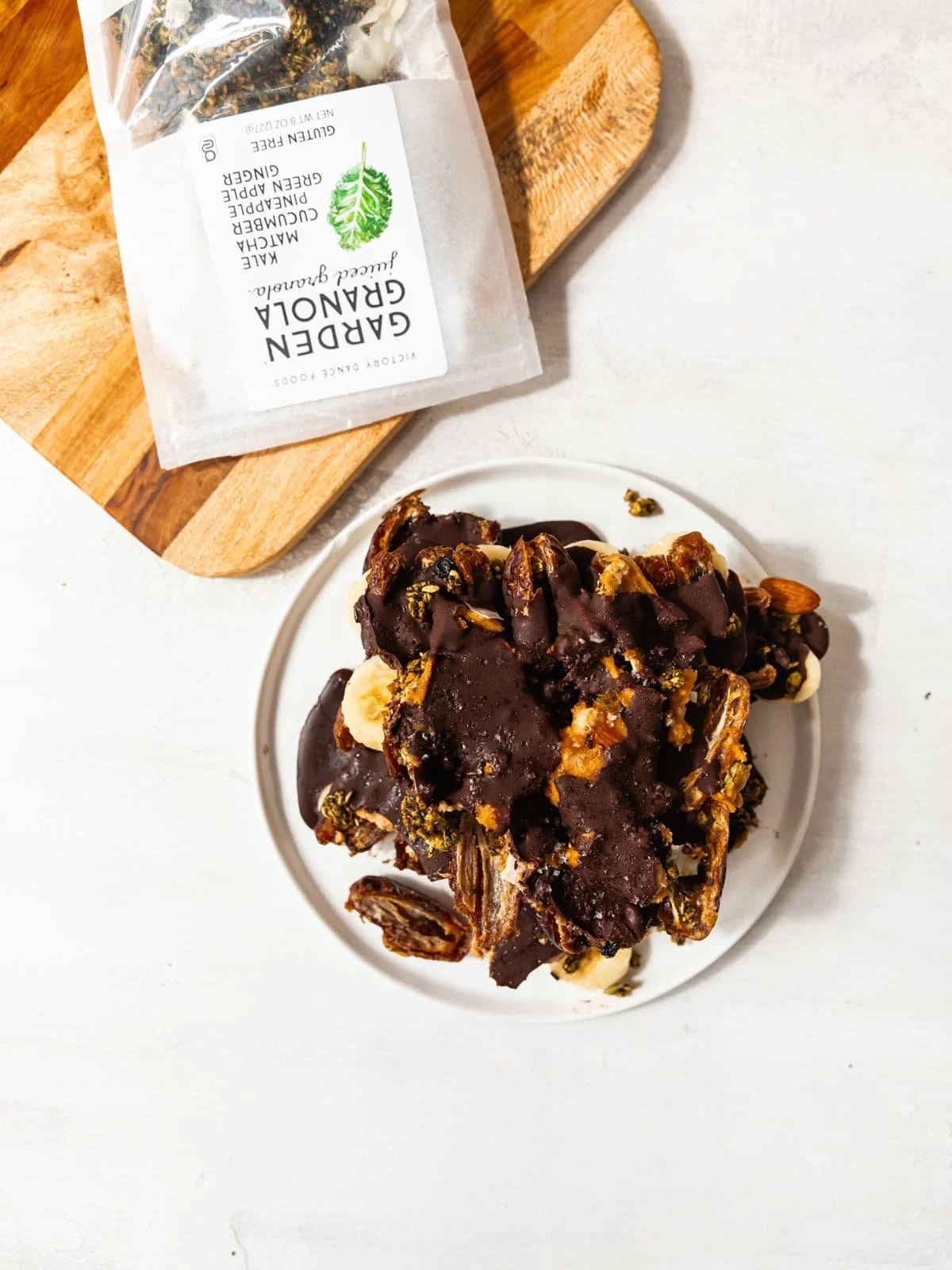 Banana Date Bark with Chocolate Peanut Butter & Granola