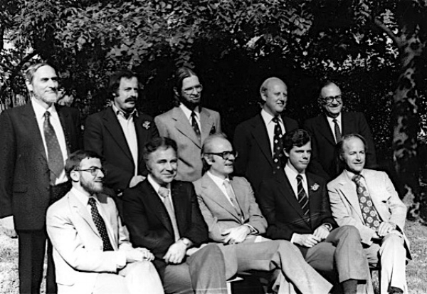 Standing: François GONIN, Pierre BERTHOUD, Paul WELLS, Peter JONES, Pierre COURTHIAL Seated: Jean-Marc DUMAS, Eugène BOYER, Pierre FILHOL (President), William EDGAR, Gérald BOYER