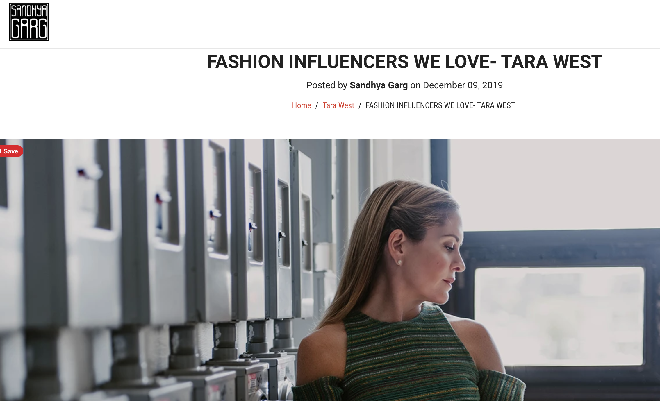 Sandhya Garg Blog: Fashion Influencers We Love - Tara West