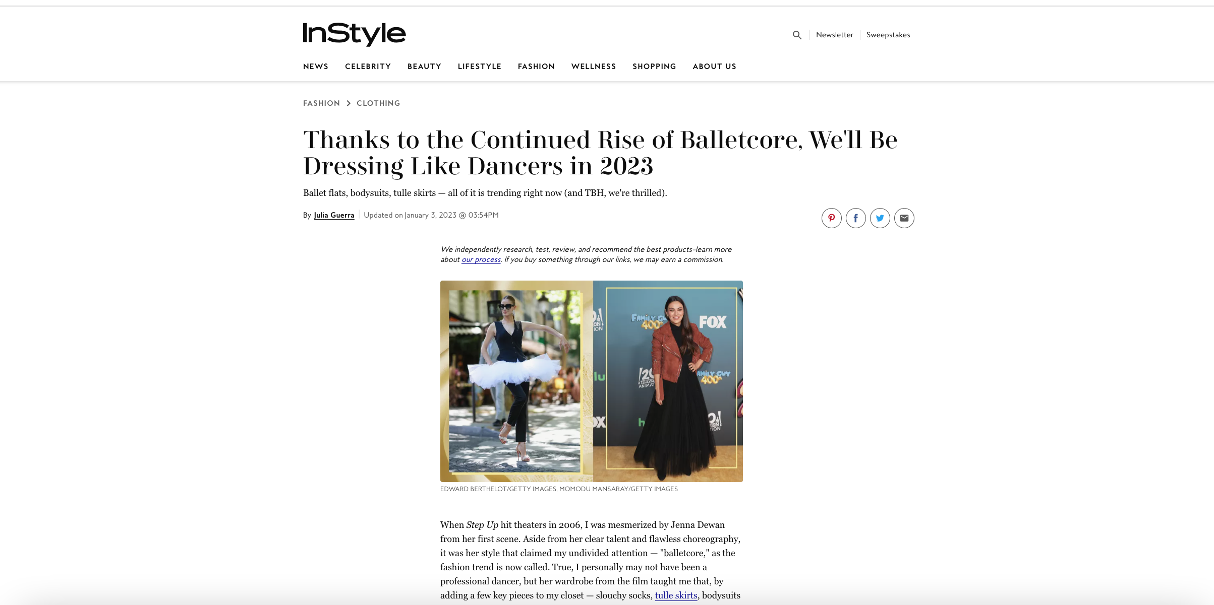 InStyle: Thanks to the Continued Rise of Balletcore, We'll Be Dressing Like Dancers in 2023