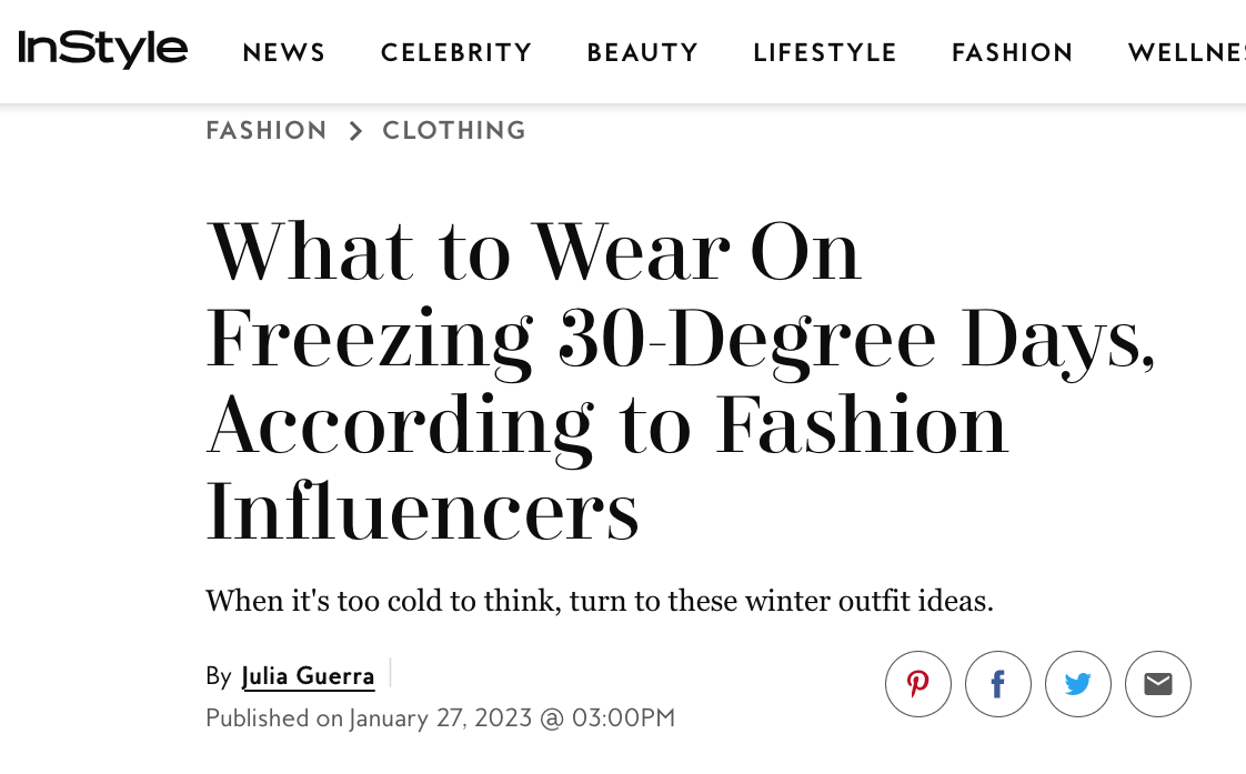 InStyle What To Wear On Freezing 30-Degree Days, According To Fashion Influencers