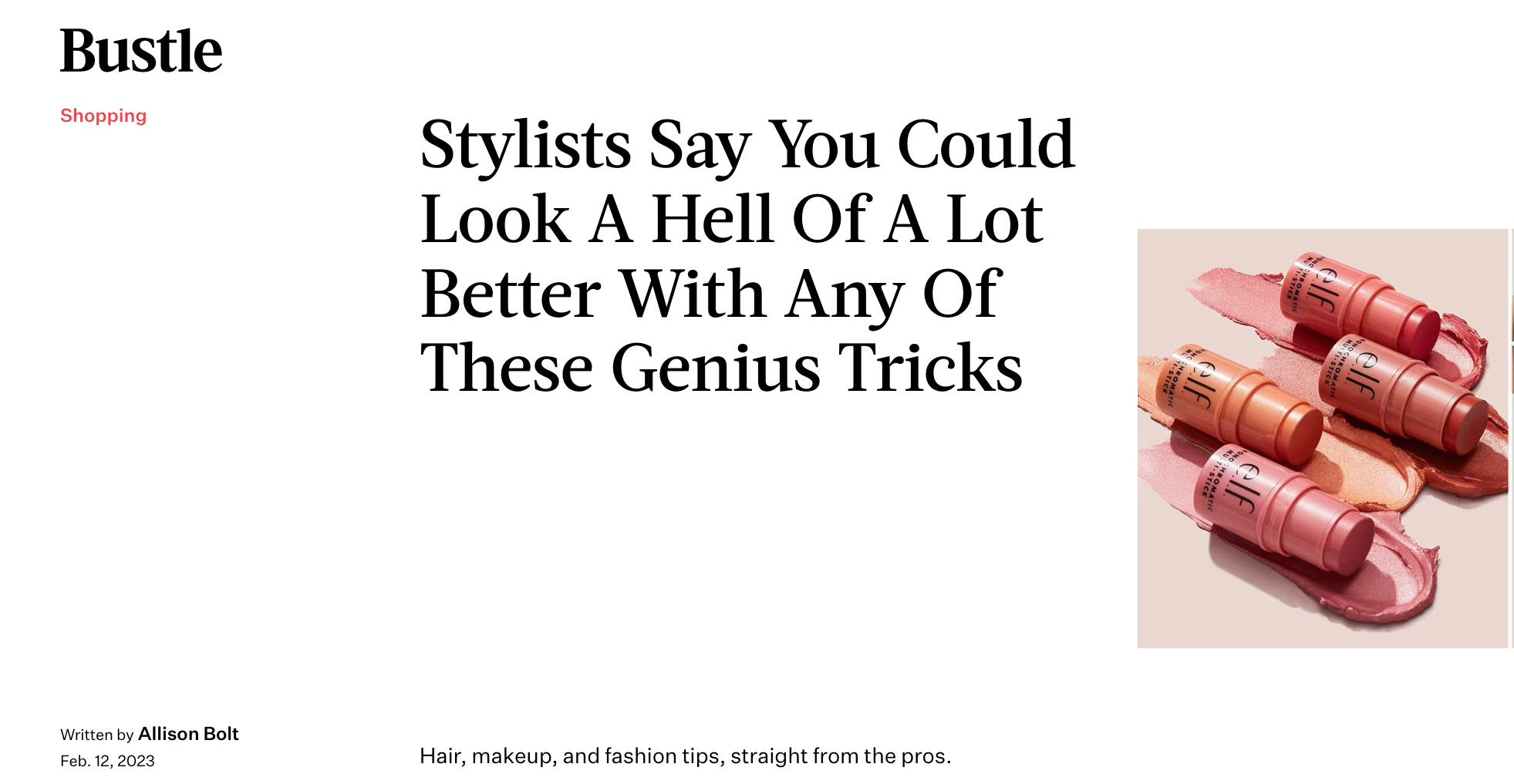 BUSTLE: Stylists Say You Could Look A Hell Of A Lot Better With Any Of These Genius Tricks