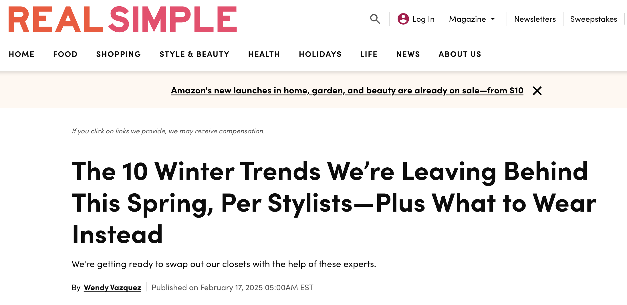 Real Simple: The 10 Winter Trends We’re Leaving Behind This Spring, Per Stylists—Plus What to Wear Instead