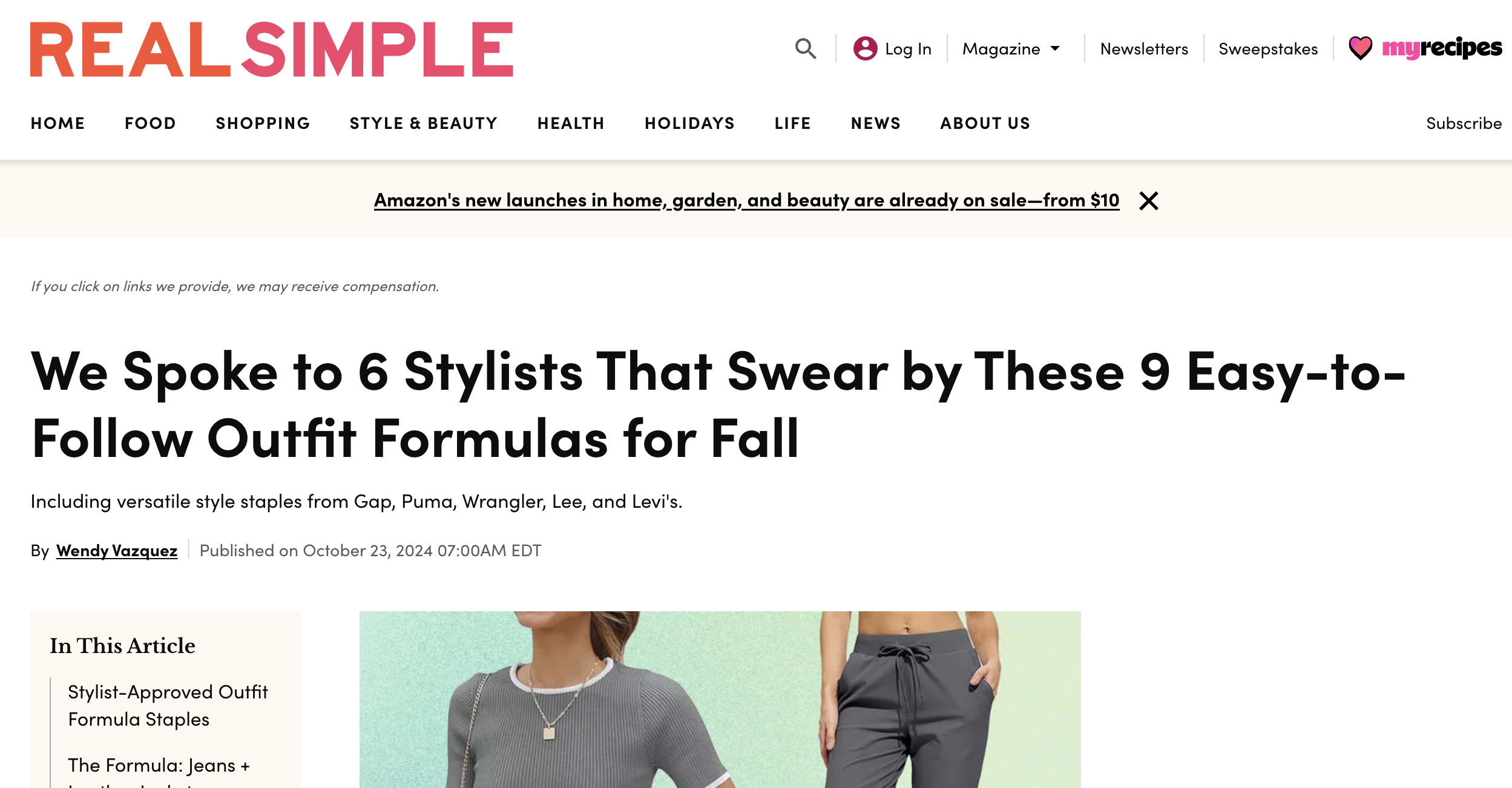Real Simple: We Spoke to 6 Stylists That Swear by These 9 Easy-to-Follow Outfit Formulas for Fall