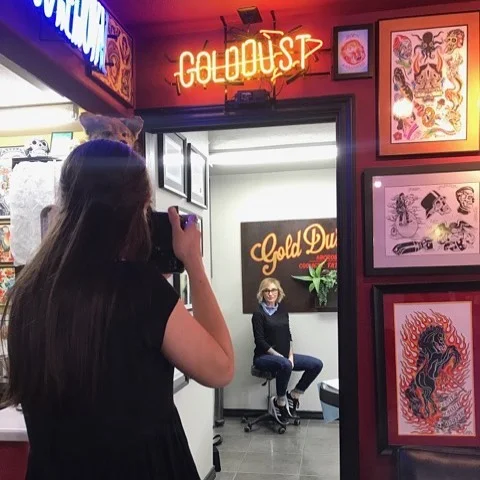 work + play with @pinnacletina @golddustcosmetictattooing ✨