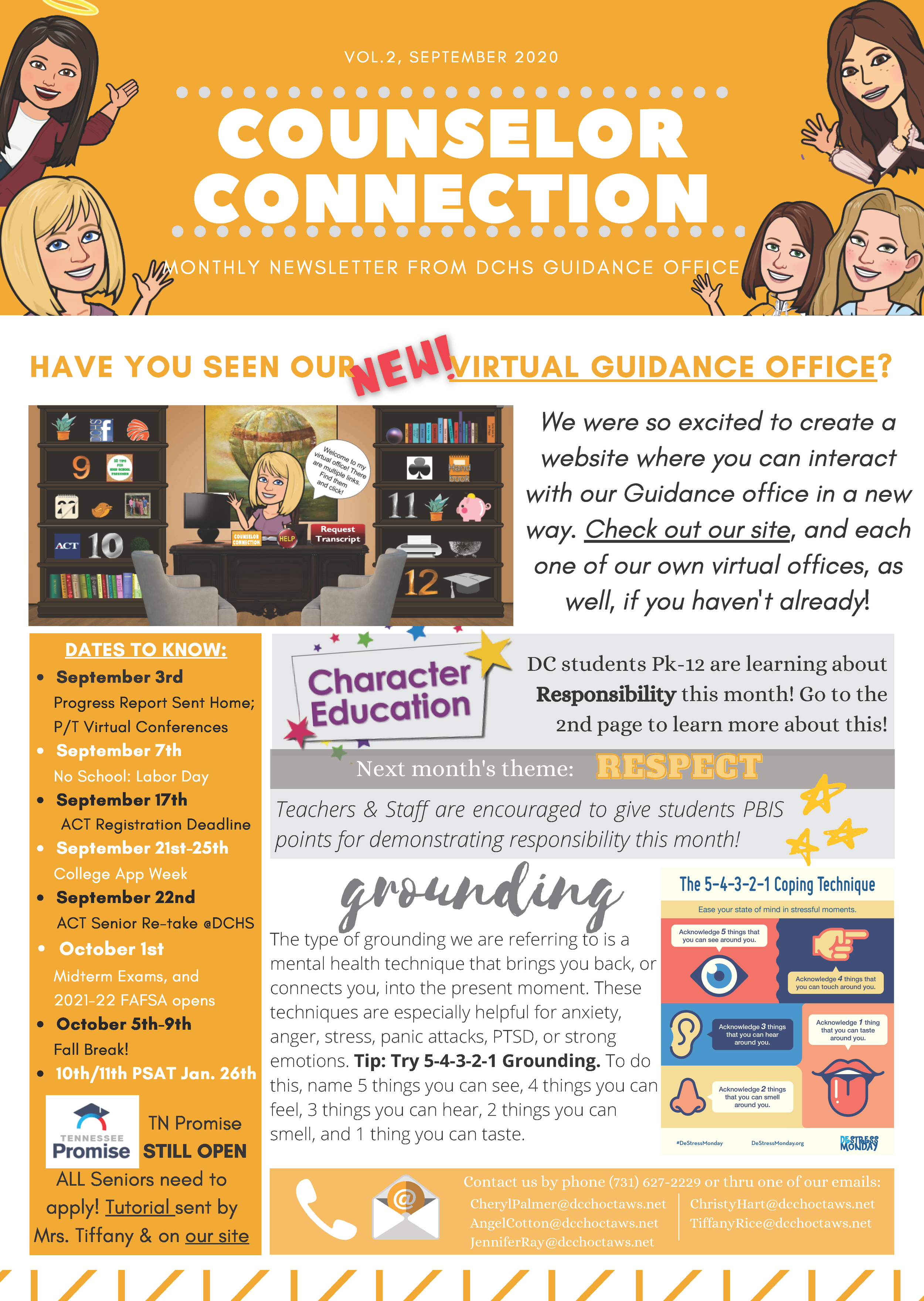 DCHS Counselor Newsletter Page 1