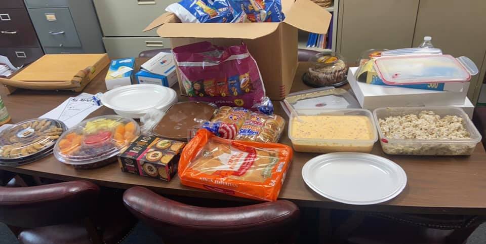 Staff lunch provided by board members upon return to building