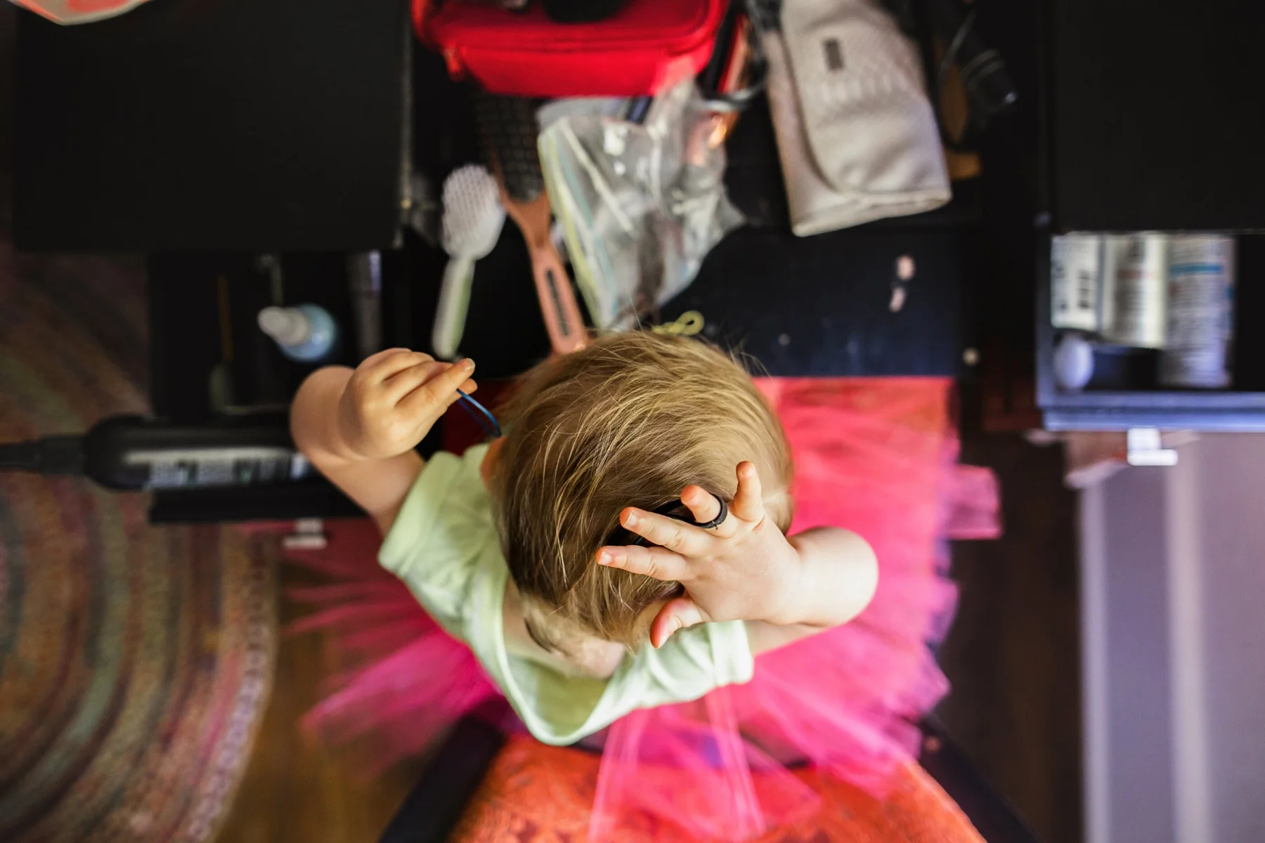 Hair ties and tutus. 