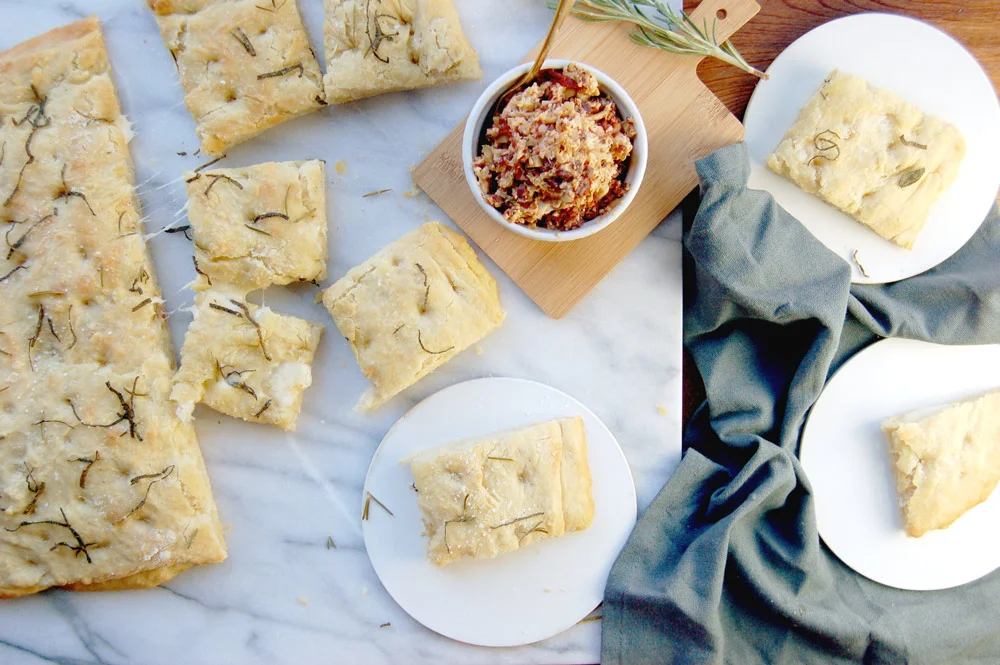 Focaccia Bread with Butter Tapenade