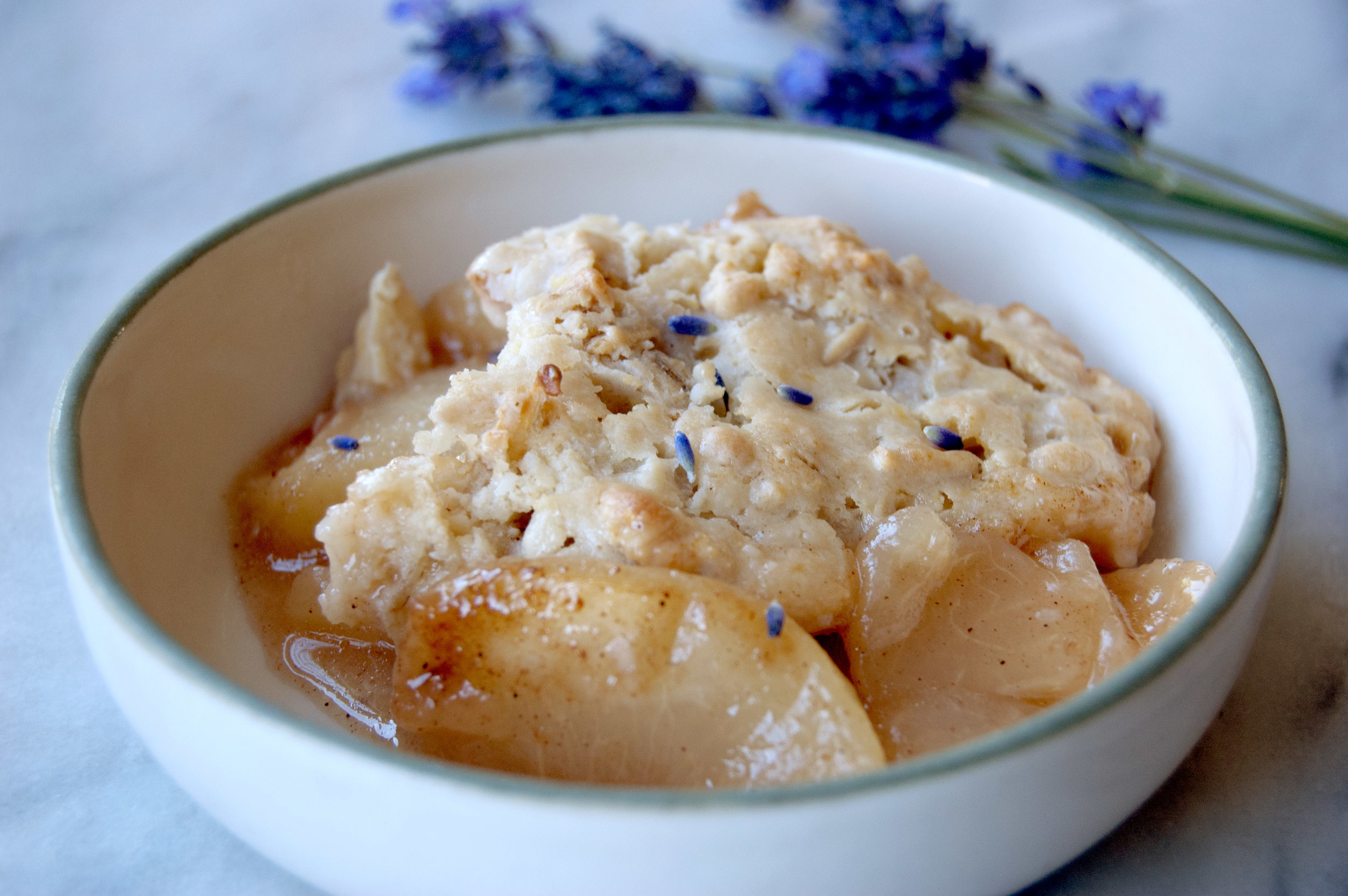 White Peach Lavender Cobbler