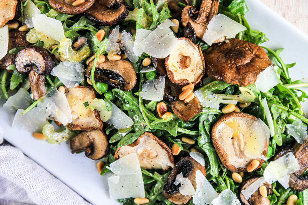 Grilled Mushroom and Grana Padano Salad