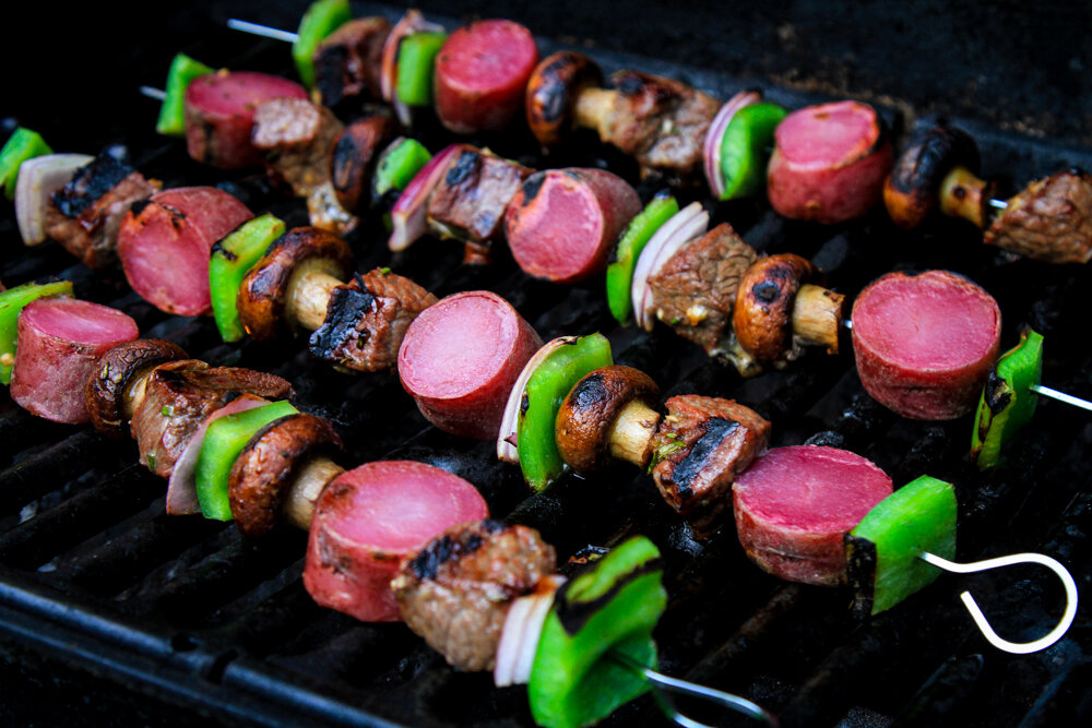 Savory Steak Kebabs with Garlic Butter