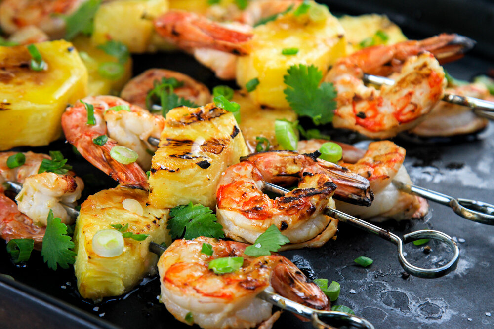 Spicy Coconut &amp; Lime Shrimp Kebabs