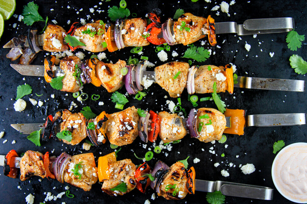 Juicy Chicken Fajita Kebabs