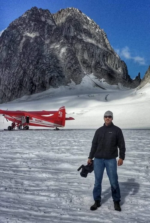 Ice landing on Pika Glacier, Denali National Park