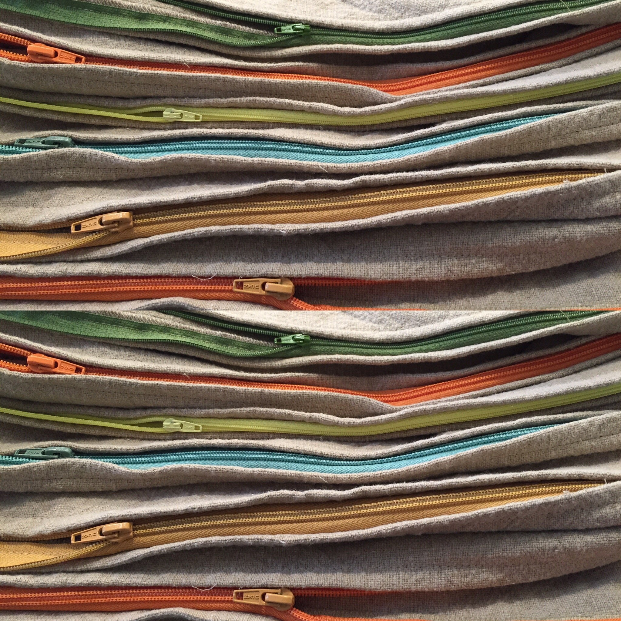 Colorful zippers