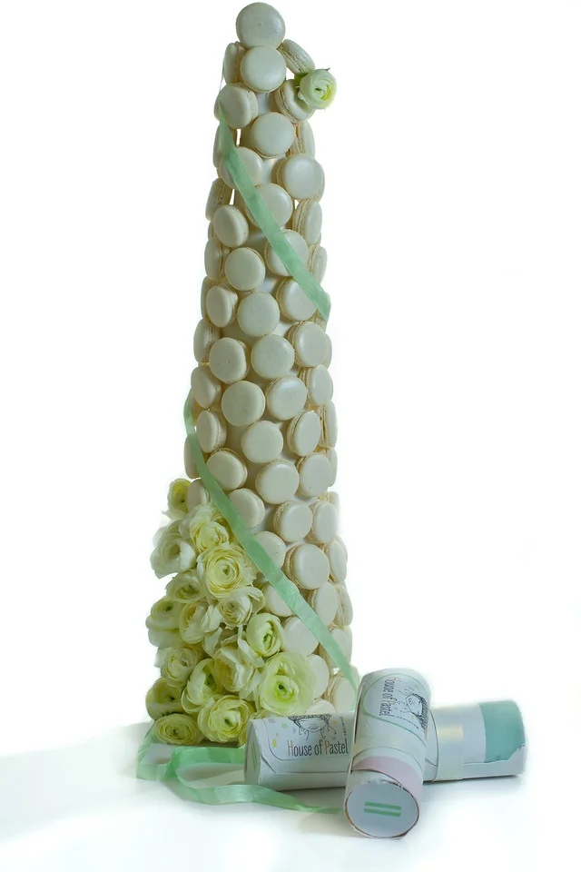 Our macaron tower holds around 125 macarons!
