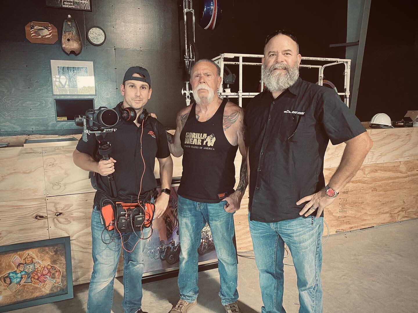 This place is going to be awesome! Hung out with these guys unloading Paul&rsquo;s memorabilia from the last few decades.
@occroadhouse @__iamserfustini @paulteutulsr 
.
.
.
.
.
.
.
#occ #occroadhouse #restaurant #construction #hardhat #biker #motorc